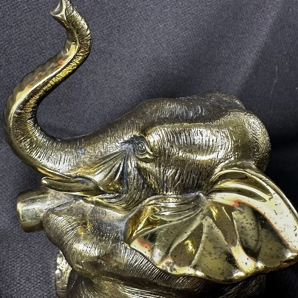 Jennings Brothers Brass Elephant JB USA French Bronze Trinket Box 2lb 12oz ANTG